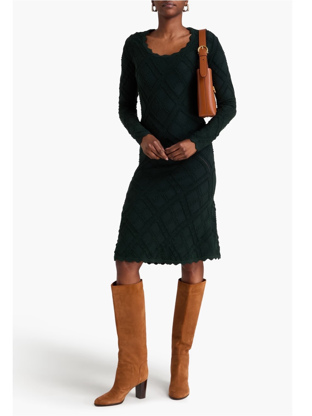 NWT Burberry Aran Wool Long-Sleeve Knitted Dress Size XS - Picture 6 of 15